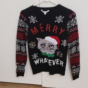Merry Whatever Grumpy Cat Sweater